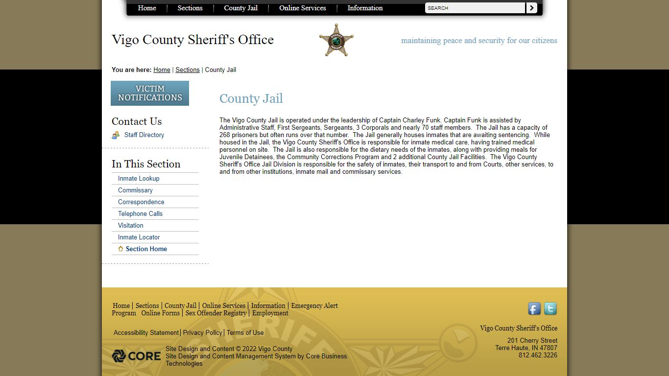 Vigo County Sheriff's Office / County Jail - Indiana